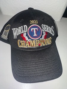 Texas Rangers New Era 2023 World Series Champions Locker Room 9Forty Black Hat - Bild 1 von 3