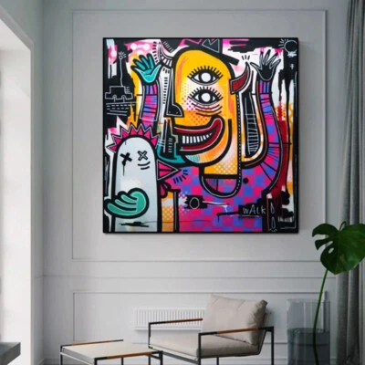Graffiti Street Art Abstract Colorful Canvas Painting Poster and Print Wall Art  Foto 1 de 4