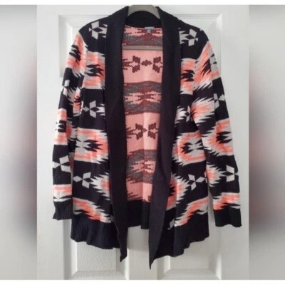 Charlotte Russe knit sweater oversized cardigan XL pink black and white - Image 1 of 4