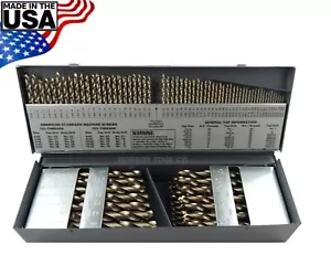 Cle Line 115pz Set di punte da trapano COBALTO M42 numero lettera Jobber da 1/16" a 1/2" USA - Foto 1 di 1
