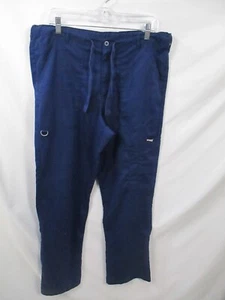 Greys Anatomy Mens Scrub Pants Medium Blue Straight Leg Pocket Drawstring Button - Picture 1 of 10