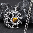 Witch Moon Sun Pentagram Stone Occult Celtic Stainless Steel Pendant Jewelry New