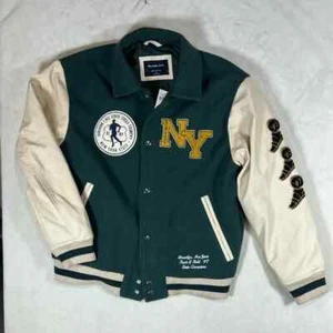 Neu mit Etikett Abercrombie & Fitch Herren Small Grafik College Jacke New York AUSVERKAUFT Vintage - Bild 1 von 14