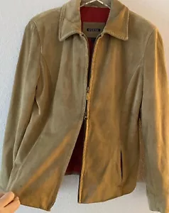 Chaqueta Guess De Colección Cuero GAMUZA L Grande Años 2000 y2k Doble 2 Vías Cremallera Babydoll - Imagen 1 de 17