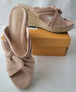 Womens Espadrille Wedges Sexy Slip on Sandals Bow Tie Platform Open Toe - Picture 1 of 18