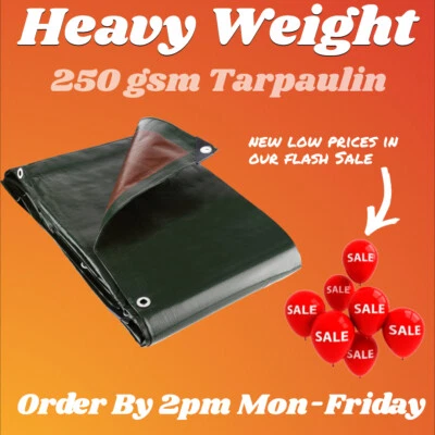 TARPAFLEX Heavy Duty Tarpaulin 250GSM Waterproof Cover Camping Groundsheet Tarp