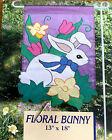 Floral Bunny Garden Flag By New Creative 13”x18”