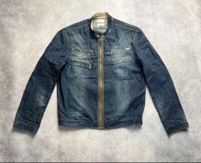 Firetrap Vintage Streetwear Estilo Japonés Denim Biker Chaqueta Foto 1 de 4