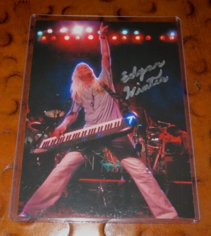 Edgar Winter musician signed autographed photo Freeride Frankenstein Cover