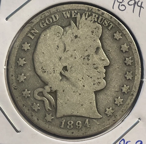 1894-S  Barber Half Dollar - FREE SHIPPING - P5-9 Cover