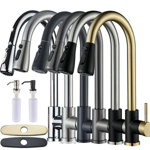 Kitchen Sink Faucet Single Handle Single Hole Pull Down Swivel Sprayer Mixer Tap - Bild 1 von 144