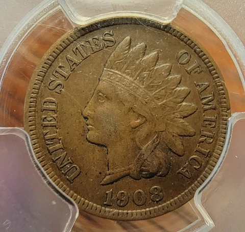 1908-S Indian Head Penny / Cent PCGS  XF45 Cover