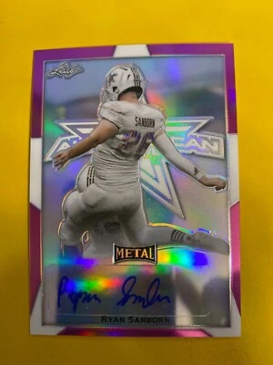 RS30246  2019 Leaf Army All-American Bowl Metal Auto  Pink Ryan Sanborn #08/10 - Image 1 of 2