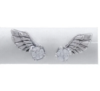 Pendientes 100% Auténticos PANDORA 925 Plata Brillante Ala de Ángel 298501C01 Foto 1 de 4