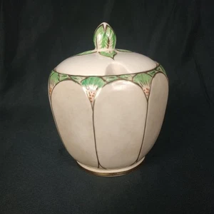 Vintage Art Deco Royal Norfolk Ceramic Lidded Jam Pot / Sugar Bowl 30s 40s 50s - Picture 1 of 14