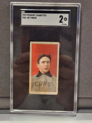 1909 T206 Joe Tinker (Portrait) SGV 2 Good Piedmont 150 Chicago Cubs Red HOFer - Image 1 of 2