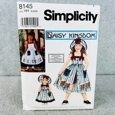 Simplicity 8145 Sleeveless Dress Shorts and Hat for 18" Doll Childs 3 6 Pattern - Image 1 of 4