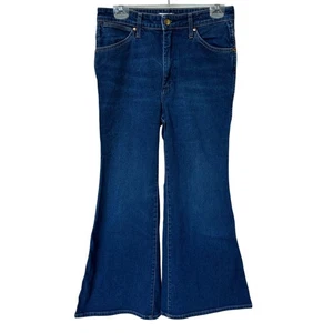 Wrangler Jeans Wanderer 622 High Rise Flare Dark Blue Wash Denim Women's Size 30 - Picture 1 of 9