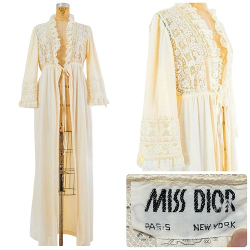 Maxi abito in pizzo Miss Dior vintage anni 70