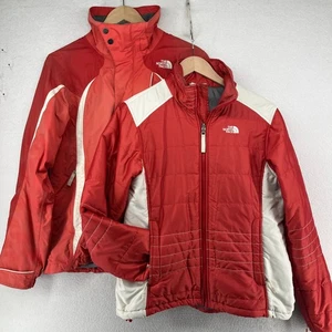 THE NORTH FACE Jacket Womens M Banshee Triclimate Ski HyVent Hoodie 3 in 1 Red - Picture 1 of 22