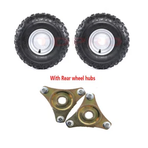 Pair 145/70-6 Tire Rim Wheel + Rear Hubs for Taotao Coolster ATV Quad Go Kart - Picture 1 of 10