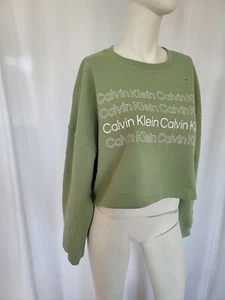 Calvin klein performance womens light green Crop Pullover Sweater Size M new - Picture 1 of 10