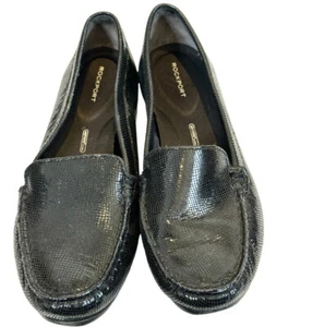 Rockport womens shoes. 37.5. Black soft patent leather loafers. Made in India - Picture 1 of 11