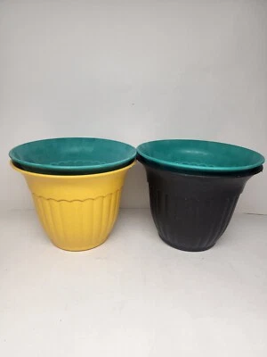 Paquete de 4 macetas de plástico de 7 pulgadas macetas modernas para interiores y exteriores Foto 1 de 3