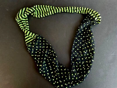 Bufanda Justice Infinity Niñas Talla Única Negra/Verde Neón Rayas 24" Largo Brillo Foto 1 de 3