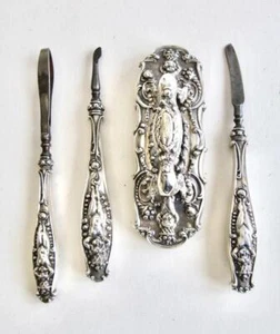 Antique Tiffany & Co Sterling Silver Manicure Set 4 pieces Hallmarked - Picture 1 of 17