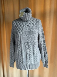 Michael Kors Grey Knitted Turtleneck Jumper With Merino Wool size S fits 8/10 - Picture 1 of 13