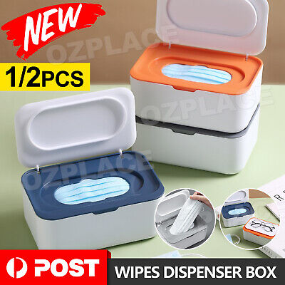 1/2PCS Wipes Dispenser Box Wet Baby Wipes Holder Tissue Storage Case With Lid • 11.95$