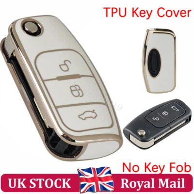 3 Button Flip Key Fob Case Cover For Ford Focus Fiesta Mondeo Kuga C-Max B-Max
