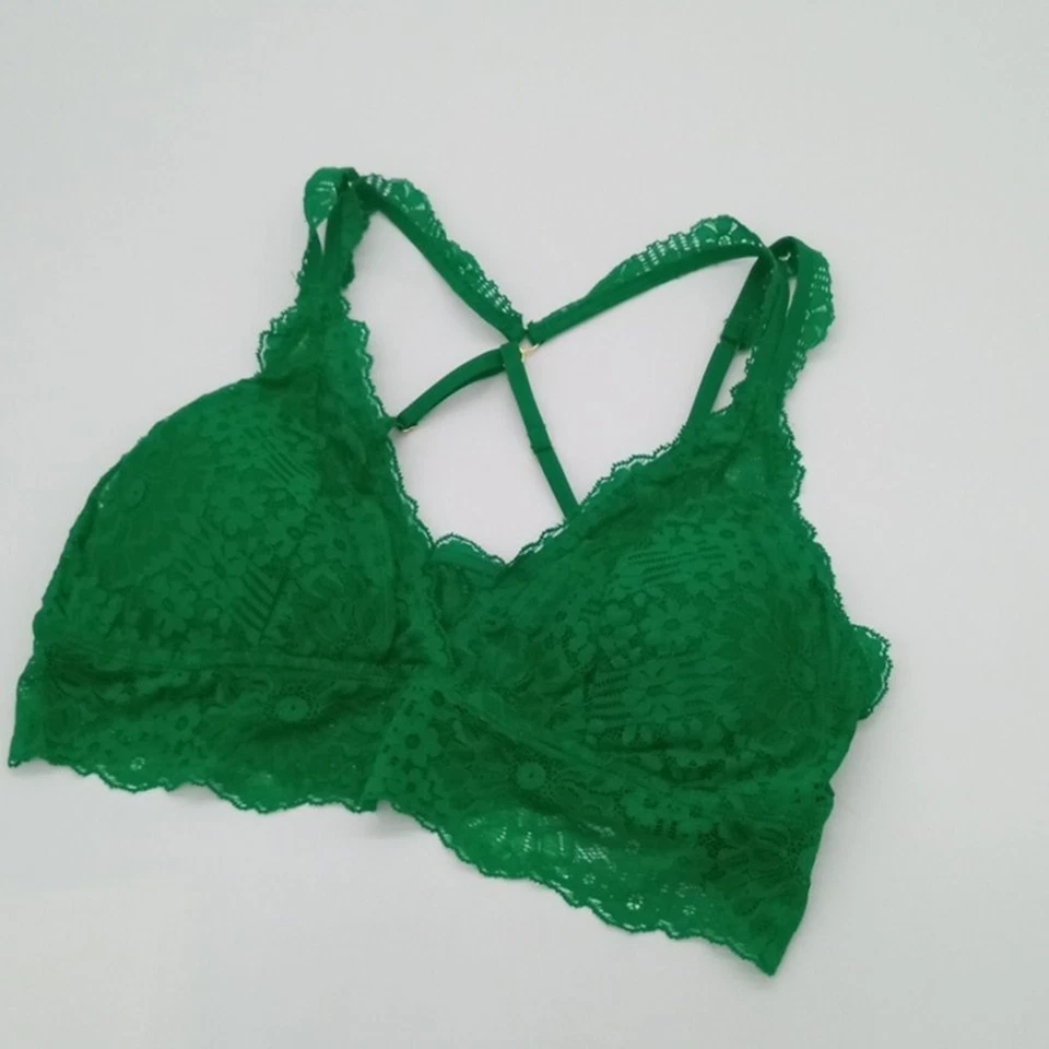 Aerie Green Fa La Lace Padded Bralette Size Small