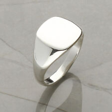 Sterling Silver Cushion or Oval Shape Polished Signet Ring - LAST FEW REMAINING