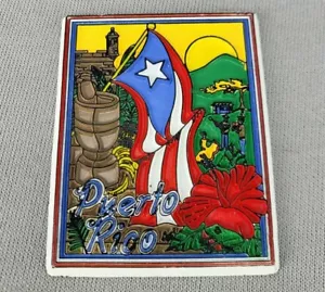 Imán de refrigerador 3D Peurto Rico Flag Souvenier - Imagen 1 de 4