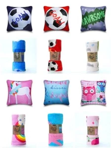 New Kids Throws Super Soft Fleece Bed Blanket / Cushion Cover Football Unicorn - Picture 1 of 7