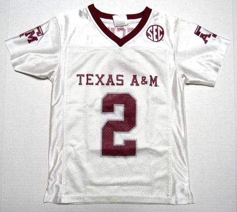 Johnny Manziel Texas A&M #2 Football Jersey Boy's Size S Knights Apparel Cover