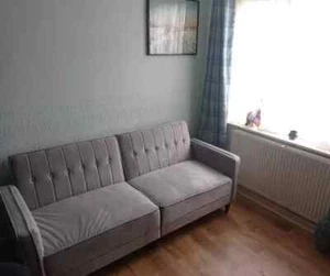 Vintage Sofa Bed 3 Seater Furniture Convertible Couch Large Velvet Seat Settee - Picture 1 of 9