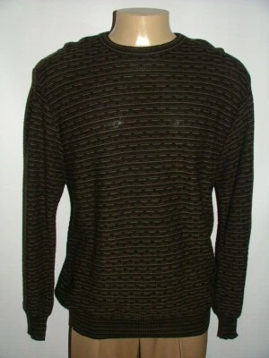 SUÉTER CUELLO REDONDO MARK SHALE PARA HOMBRE TALLA M LANA ACRÍLICA NEGRO DORADO #250 Foto 1 de 4