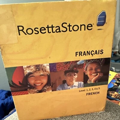 Rosetta Stone French Francais Levels 1, 2,3,4,5 Version 3 w/ Headset Language - Image 1 of 4