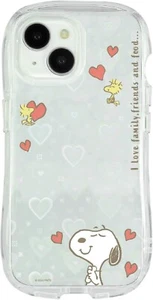 Gourmandies iPhone 15 14 13 Hülle Snoopy Crystal Heart SNGG-48A aus Japan - Bild 1 von 5
