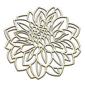 Dahlia Flower Laser Cut Out Unfinished Wood Shape Craft Supply - Picture 1 of 6