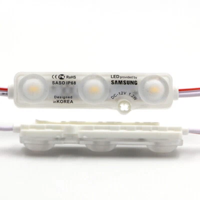 SAMSUNG 3 LED 12V MODULES 5730 STRIP WATERPROOF BOAT DECK CARAVAN Camping light - Image 1 of 4