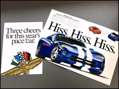 1996 Dodge Viper GTS Indy 500 Race Ram Truck Original Car Sales Brochure Folder Foto 1 de 4