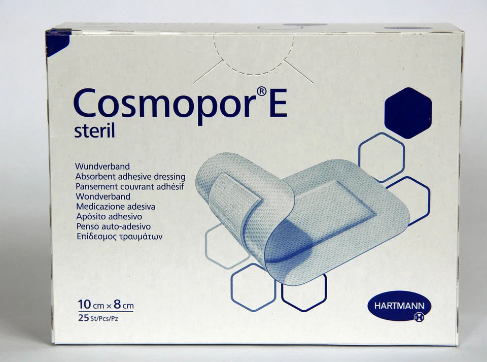25 plasters sterile, 10cmx8cm wound plaster Cosmopore - Image 1 of 1