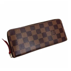 Louis Vuitton Damier Ebene Portefeuille Clemence Cerise Brown Wallet N60534 SA - Picture 1 of 24