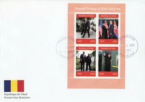 Chad 2019 FDC Donald Trump & Kim Jong-un 4v M/S Cover US Presidents Stamps - Picture 1 of 1