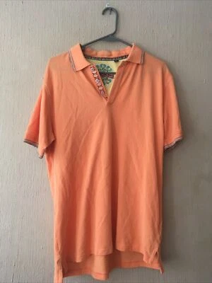 ROBERT GRAHAM Polo Shirt Women's size Medium Orange Foto 1 de 4