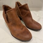 Eurosoft By Sofft Ora Womens Zip Ankle Boots Booties Heel Cognac Brown Size 8.5